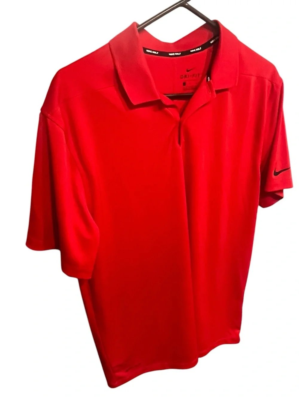 Nike Golf Dri-Fit Short Sleeve Collared Red Polo Shirt - Large